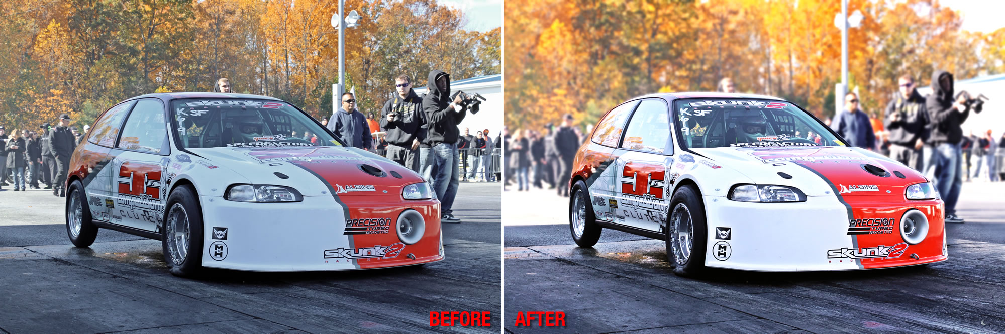 Digital Retouching: Color correction/adjustment, focal emphasis, etc. (before & after)