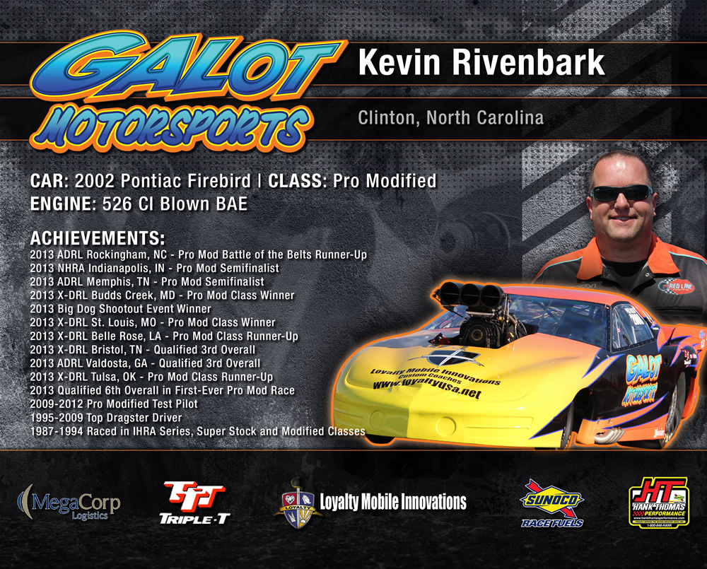 GALOT Motorsports: Hero Card - Kevin Rivenbark (back)
